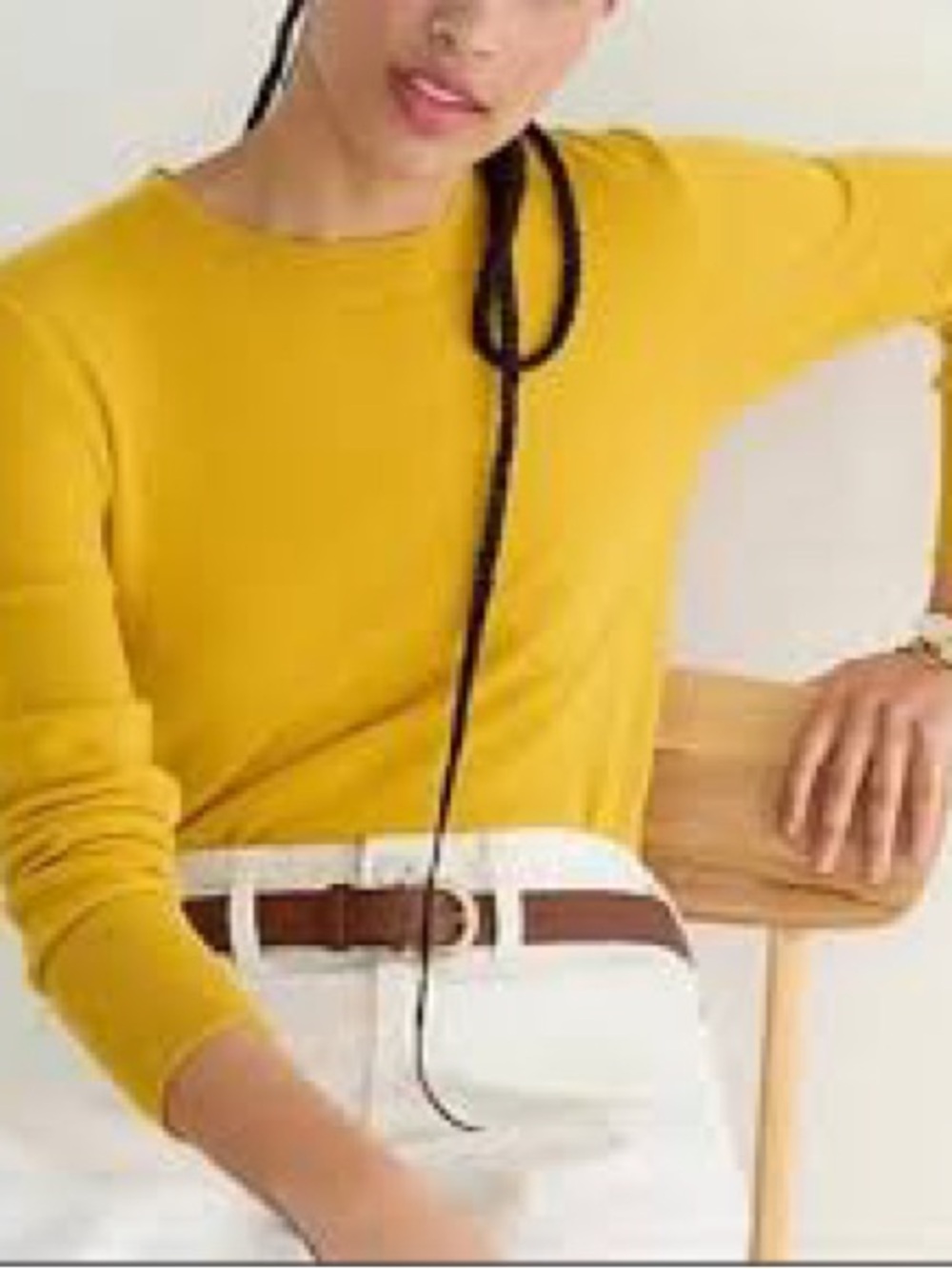 J.Crew 100 Cashmere Shrunken Crewneck Sweater. Bright Yellow. Size XS.